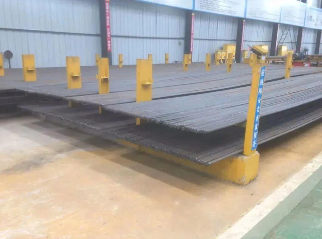 Steel bars arranged according to their codes