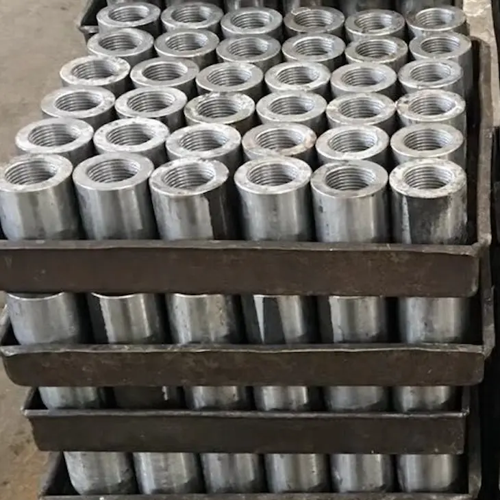 Upset Thread Rebar Coupler processing flow - finished rebar coupler