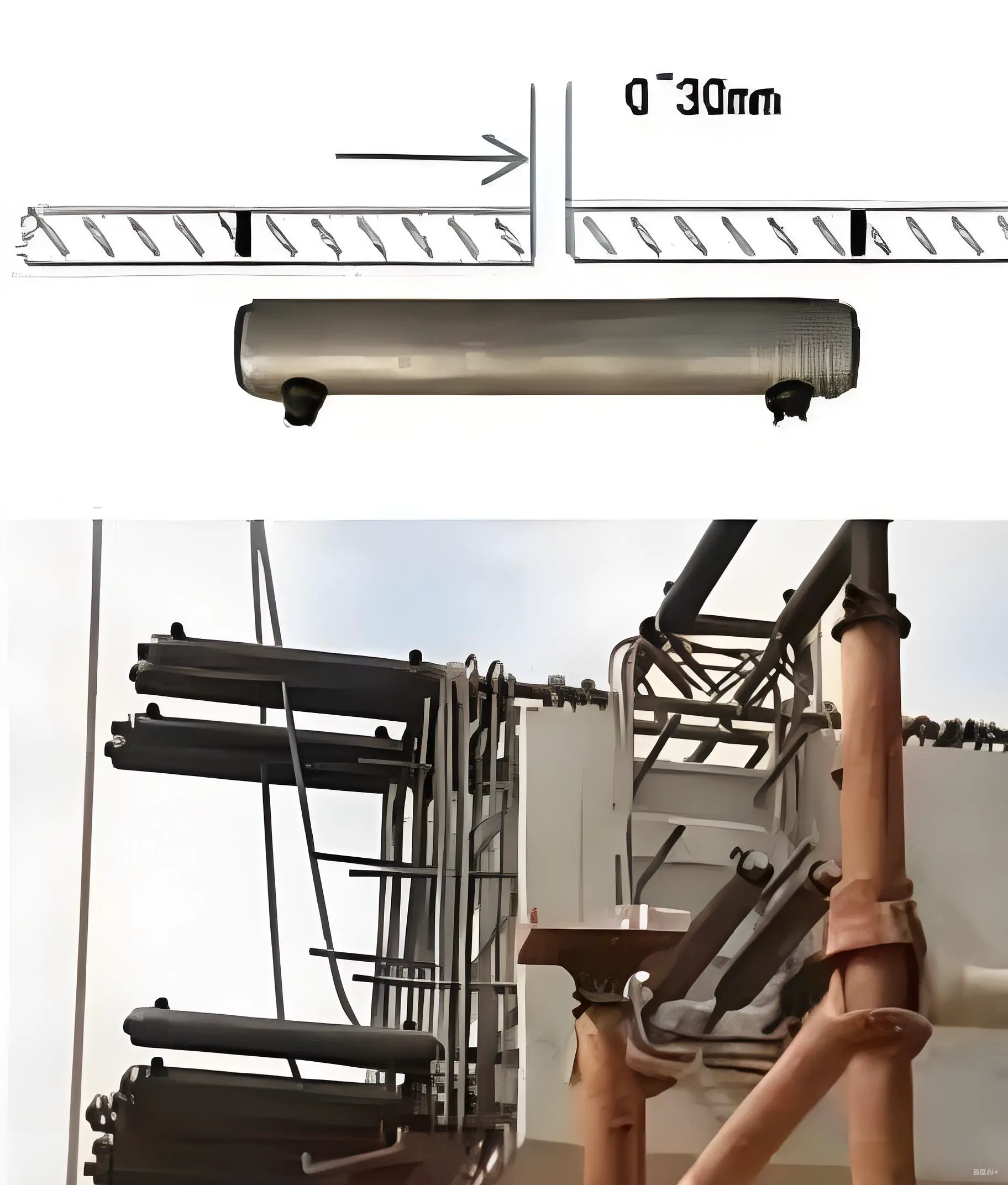 Mark the insertion depth of connecting steel bars
