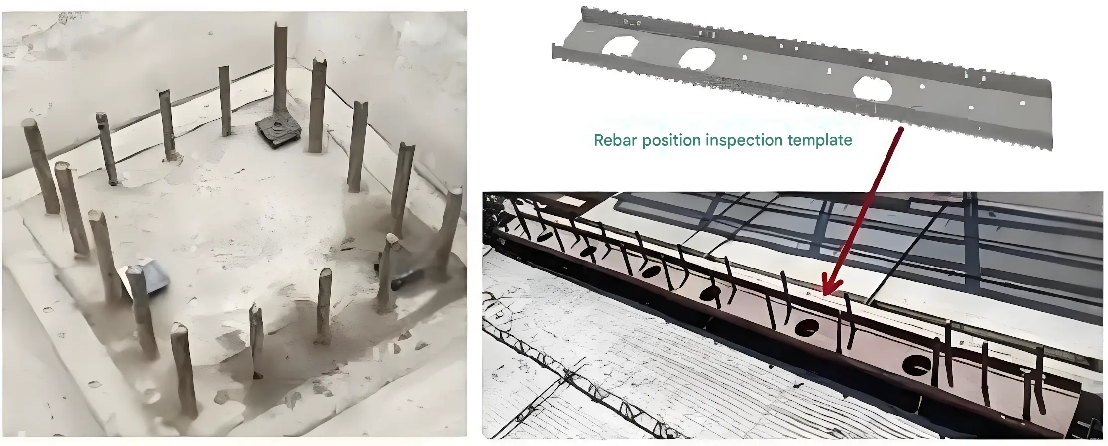 Reinforcement position inspection template