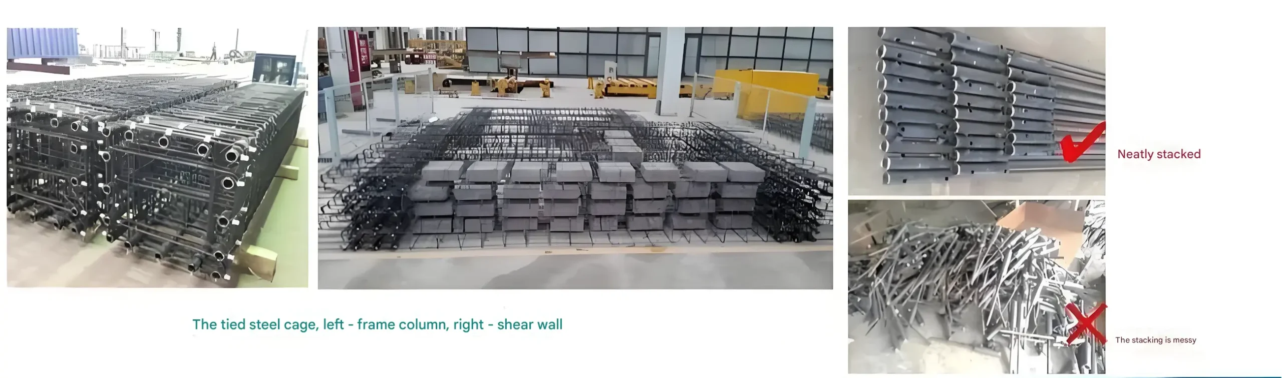 Stack the installed rebars with sleeves neatly